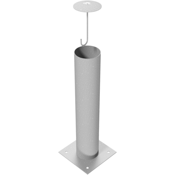 Barrier bollard | Steel tube  193 x 3.6 mm | stationary | for dowel fixing | hot-dip galvanized | total length: 1000 mm | with steel cap with concrete anchor